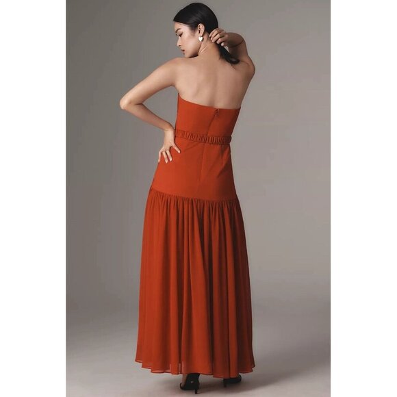 NWT Size 12 - Hutch Red Strapless Drop-Waist Maxi Dress (NWT US$ 238) - Picture 3 of 16